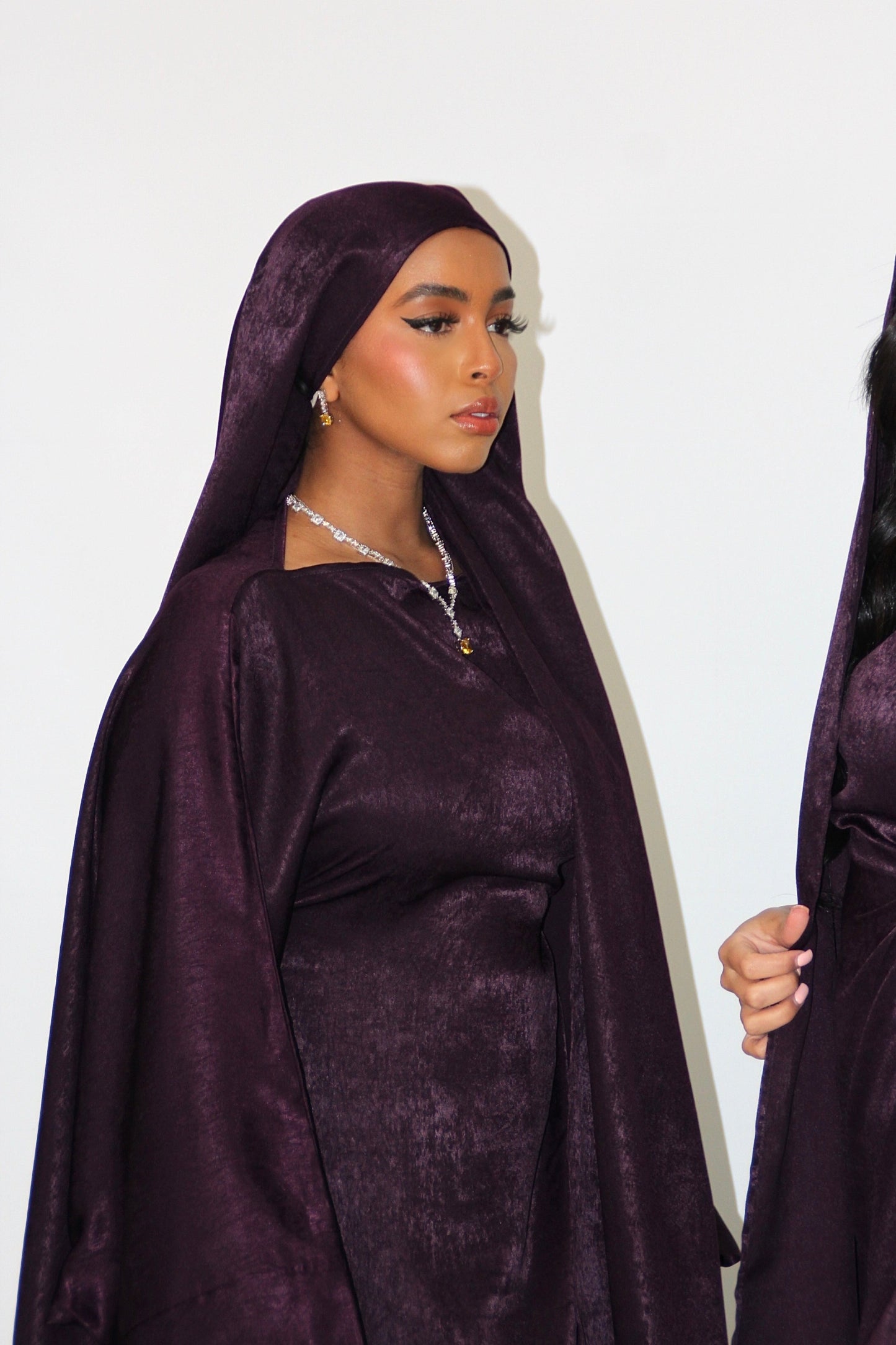 SAMRA Abaya and Shawl - Deep Purple