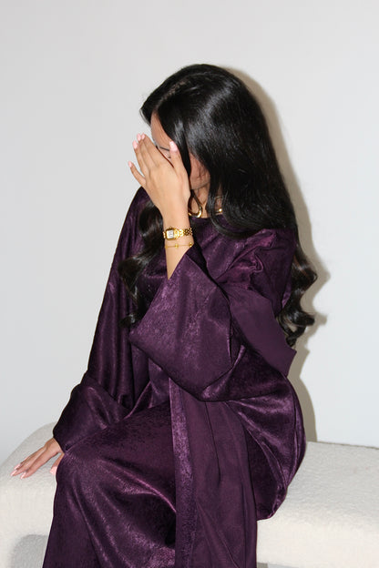 SAMRA Abaya and Shawl - Deep Purple