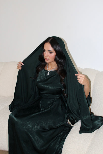 SAMRA Abaya and Shawl - Emerald