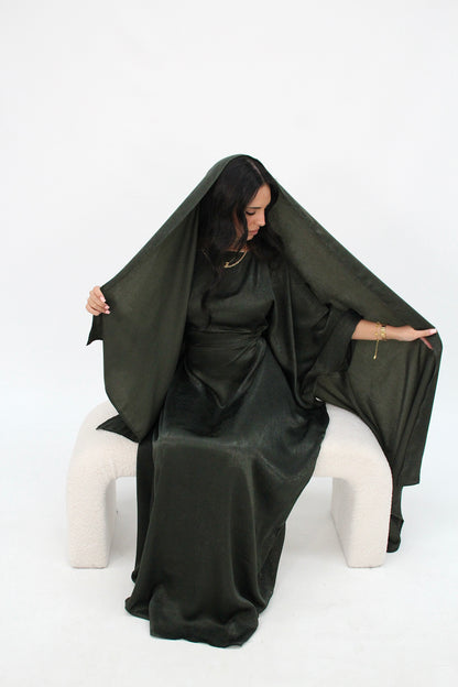 SAMRA Abaya and Shawl - Khaki